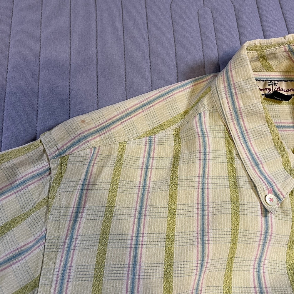 Tommy Bahama Shirt Mens Large Stripe Tencel Lyocell Long Sleeve Casual Button - Picture 4 of 9